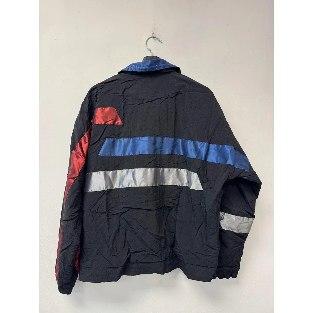 Vintage Fred Perry Jacket‎ Medium Black Striped Colorblock Windbreaker 90s Oi